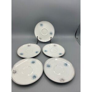 Celestial Atomic Easterling Starburst Saucer Plates 6” Vtg MCM set of 5 RARE 50s